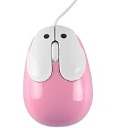GUGUELEC Rabbit Shape Wired Mouse Pink