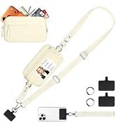 OIAWH Clip and Go Strap for Phone with Wallet Crossbody, Adjustable & Detachable Phone Lanyard wi...