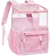 PACKISM Clear Backpack for School, 17 inch Flap Top Quick Access Heavy Duty Bookbag, Reinforced S...