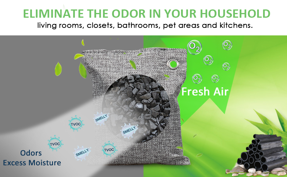 NIYIKOW Nature Fresh Bamboo Charcoal Air Purifying Bags