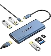 USB C Hub, QGeeM USB 4k to HDMI Adapter, 7 in 1 USB-C Dongle with 100W PD,USB 3.0, Card Reader, C...