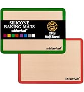 whisrvival Silicone Baking Mat, Reusable Silicone Baking Sheets for Oven, 2Pcs Half Sheet(16.5"x...