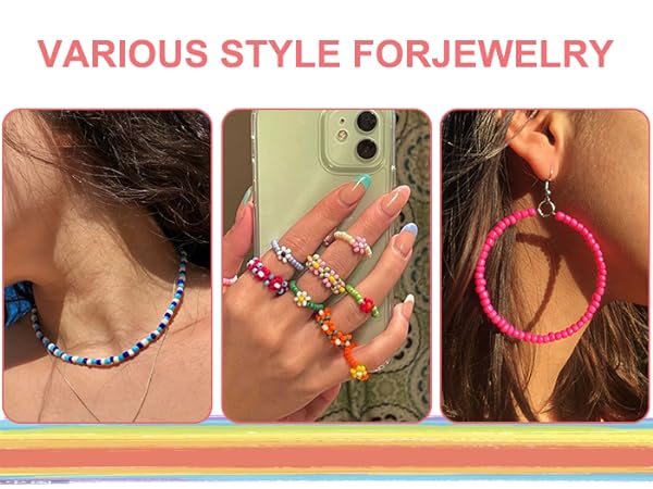 Glass Seed Beads for Jewelry Making Kit, Small Beads Friendship Bracelets Making Kits