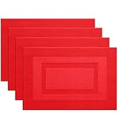PIGCHCY Placemats,Durable Placemats for Dining Table,Washable Woven Vinyl Kitchen Placemats Set o...