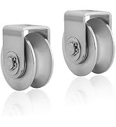 2-Pack 3" Stainless Steel U Groove Pulley Wheel, Heavy Duty Caster Wheel Track Sliding Gate Rolle...