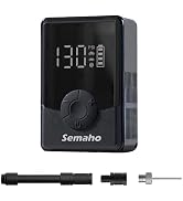 Mini Bike Tire Pump with Gauge, Max 130PSI Electric Bicycle Pump, Fast Inflation Mini Air Pump fo...