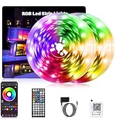 NBBUFF Led Lights for Bedroom Smart App Controlled 200FT(2 Rolls of 100FT) RGB Strip Lights for B...