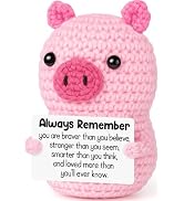 GevGuxLuo Easter Basket Essentials for Teens, Mini Funny Handmade Crochet Pink Pig, Emotional Ins...