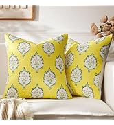 GIGIZAZA Yellow Pillow Covers 18x18: Throw Pillows Soft Accent Cotton Covers for Couch - Decorati...