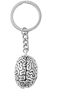 Enyolidimk Silver Anatomical Brain Keychain Brain Organ Pendant 3D Neurologist For Key Holder For...