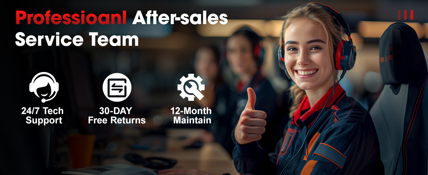 Professioanl After-sales Service Team 24/7 Support 30-DAY Free Returns 12-Month Maintain