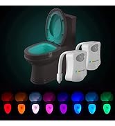 iBetterLife Toilet Light Motion Sensor 2Pack, The Original LED 8 Colors Toilet Bowl Night Light M...