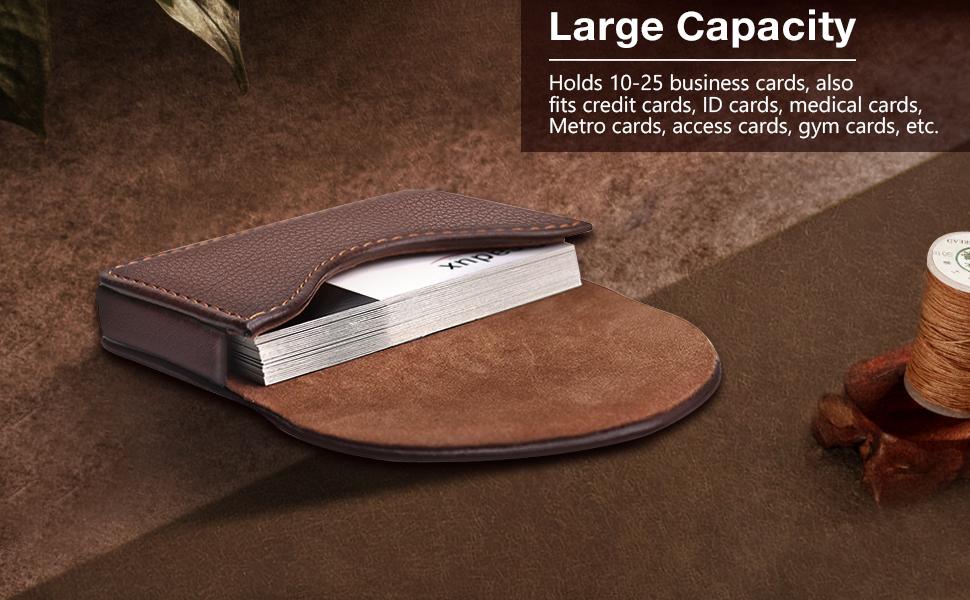 Leather Business Card Case with Large Capcity