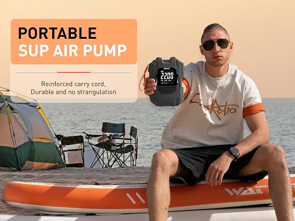 Paddle board pump battery