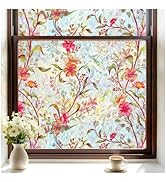 rabbitgoo Window Privacy Film, Stained Glass Window Film Decorative, 3D Rainbow Static Cling Colo...