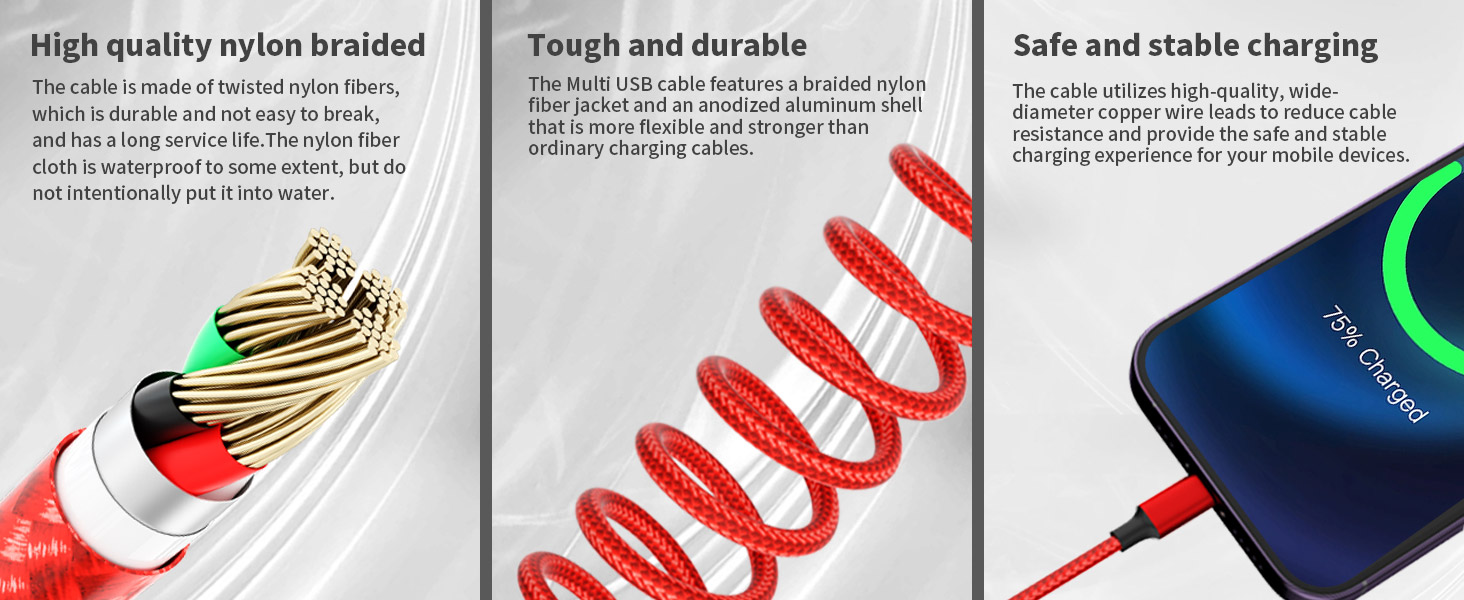 high quality nylon braided Tough and durable Safe and stable charging