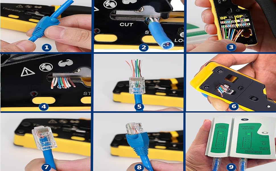 RJ45 Crimp Tool Pass Through Crimper