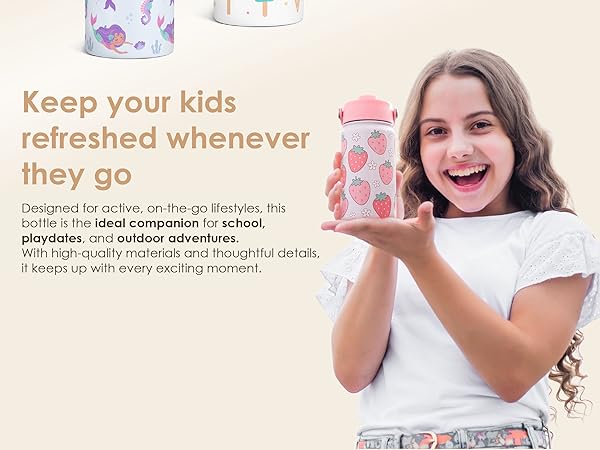 SANDJEST Kid Water Bottle 12oz