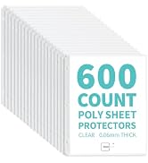 Binditek 600 Pack 0.06mm Clear Sheet Protectors, 40-Sheet-Capacity, 8.5 x 11 Inches, for 3 Ring B...