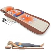 Full Body Vibration Massage Mat with Heat, Adjustable Lumbar Support, Massage Pad for Bed, Sofa &...