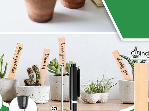 WH0434 50Pcs Wooden Plant Labels