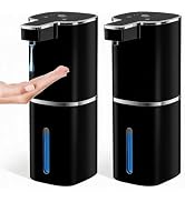 RYTOXILO Automatic Soap Dispenser Touchless, 2 Pack Black Auto Soap Dispensers for Bathroom and K...