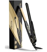 Terviiix 1/2‘’ Flat Iron for Short Hair, 2-in-1 Straightener and Curler | Slim Plates, Rounded Ed...