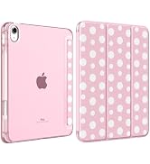 MoKo Cute Case for iPad A16 11th/10th Generation, Pink Polka Dot | For iPad 10.9/11-Inch Case wit...
