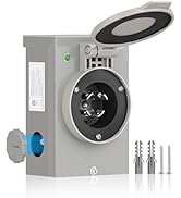 WILAWELS 30 Amp Generator Power Inlet Box, NEMA L14-30P Inlet Box for 4-Prong Generator Cord, 125...