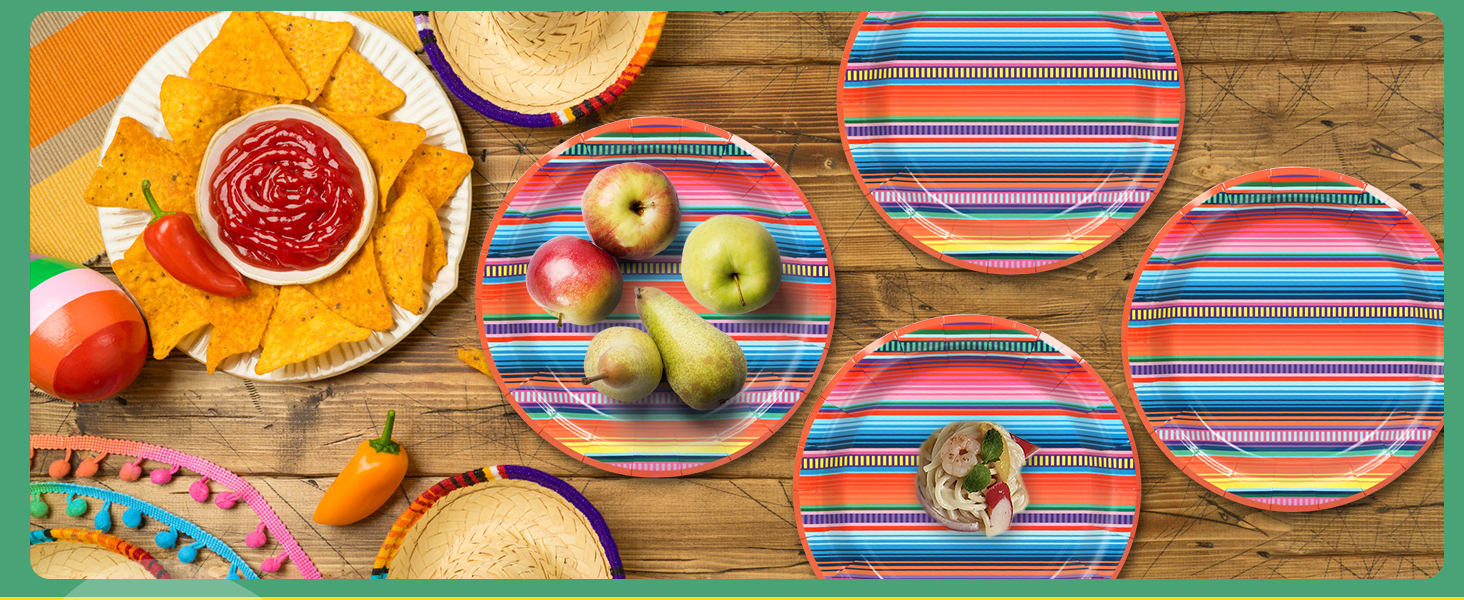 Mexican Serape Fiesta Paper Plates