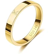 TOSGMY Gold Initial Ring for Women Non Tarnish Dainty 14K Gold Filled Ring Stackable Personalized...