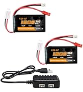 VICMILE SCX24 Battery 7.4V 1200mAh Lipo Battery 2S 35C(Burst 70C) with PH2.0 JST Plug with 1TO2 U...