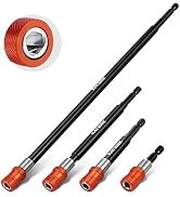 Katerk Drill Bit Extension Set, 4 Pcs Magnetic Bit Holder, 1/4 Inch Hex Drill Bit Extender for Im...