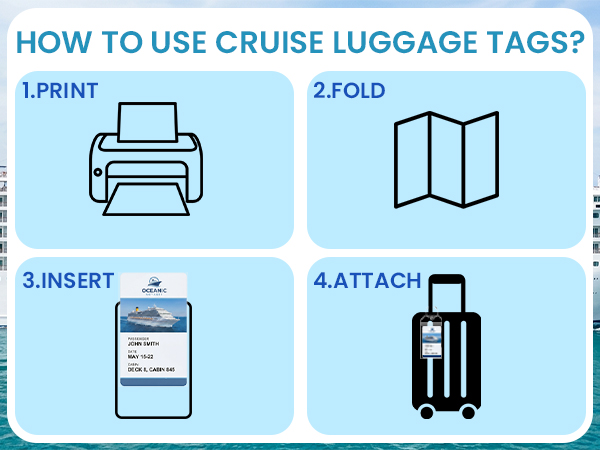 Cruise Luggage Tag Holder for Carnival Princess Norwegian NCL MSC Holland America