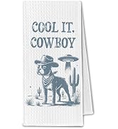 ChissNook Boston Terrier Kitchen Towels, Country Western Cowboy Gifts for Women & Boston Terrier ...