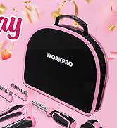 WORKPRO Pink Tool Kit - 236 Pieces Pink Tool Set with Easy Carrying Round Pouch, Household Tool K...
