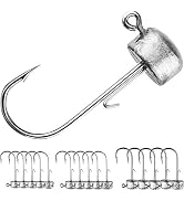 VMSIXVM Ned Rig Jig Heads Fishing Lures kit, Ned Rigs Jighead with Soft Plastic Worms Stick Baits...