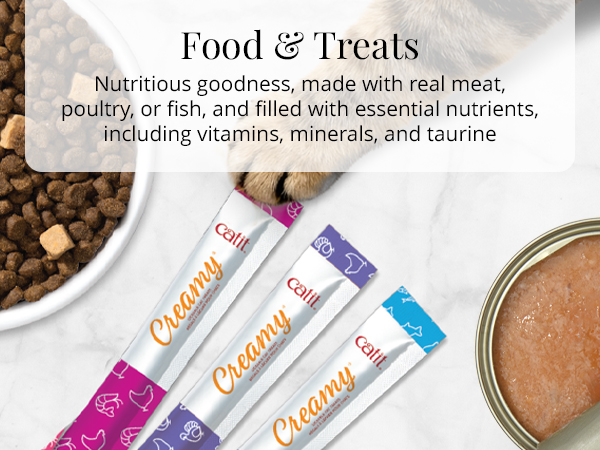Nutritious goodness, made with real meat, poultry, or fish