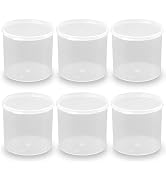6 Pcs Clear Plastic Round Storage Jars (8.45 oz), D3.03 x H3.03 Inch Bead Storage Containers, Emp...
