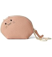 DORIS&JACKY Small Leather Coin Purse for Women Mini Cat Card Holder Wallet | Genuine Leather Zipp...