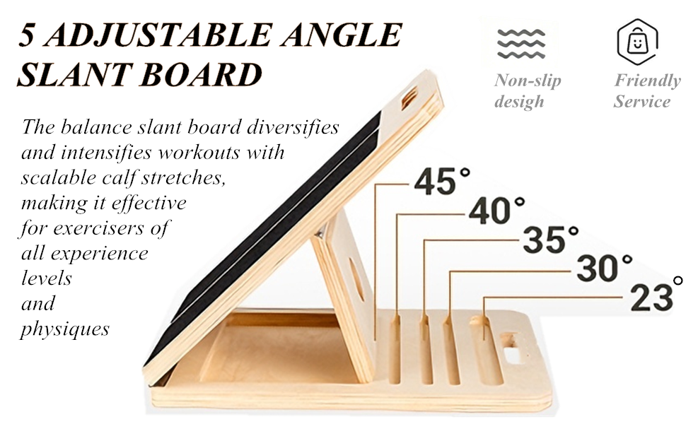 Adjustable Portable Wooden Incline Board for Calf Stretcher