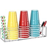 KOTEMON Cup Holder with Marker Slot - Mark Your Cup and Drink Up Countertop Disposable Plastic Cu...
