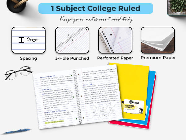 1 Subject College Ruled