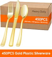 Lifewit 450PCS Gold Plastic Silverware