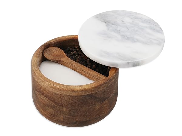 Acacia Wood Salt and Pepper Box
