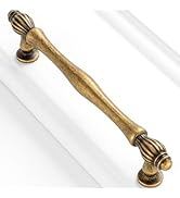 BEROSSA 5 Inch Screw Spacing, Antique Brass French Style Classical Pulls, Kitchen Cabinet Handles...