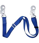 Aystkniet Climbing Lanyard, Safety Adjustable Non-Shock Absorbing Lanyard from 4-Feet to 6-Feet O...