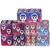 Skull Dice,10 Pieces 16MM Halloween D6 Dice Mini Skull Face,Unique 6 Sided Dice Set Standard Game...