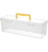 Vidifor Large Plastic Portable Container with Handle, Art Craft Storage Box with Lid for Paint Br...