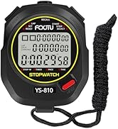 FCXJTU Sports Stopwatch Timer, 10 Lap/Split Memory Digital Stopwatch Countdown Timer with 12/24 H...